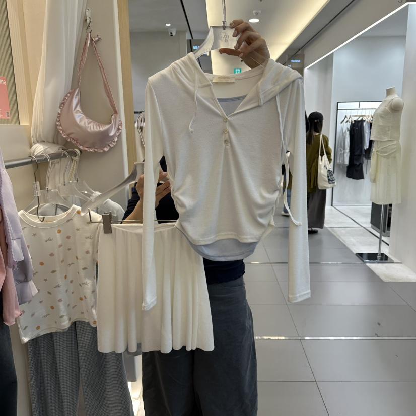 MIMME/LOOKK韓國直郵實拍女裝新品時尚套裝兩件套連帽衫套裝羅紋MIMME/LOOKK套裝