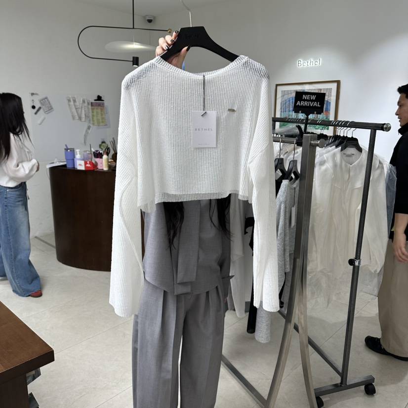 BETHEL韓國東大門代購女裝新品26春夏時尚職業熱賣長袖T恤BETHEL長袖T恤