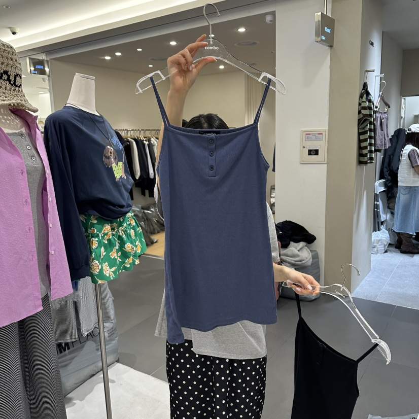 COMBO韓國東大門直郵女士新品熱賣時尚人氣26春夏吊帶背心鏤空COM_BO吊帶/背心