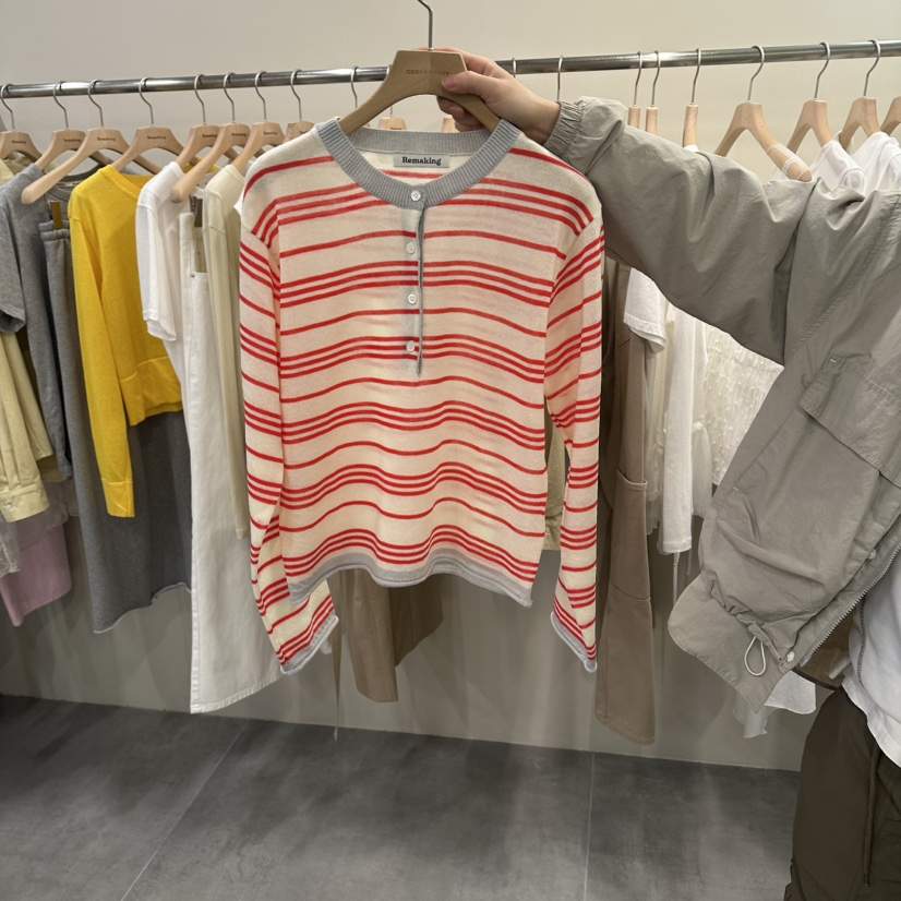 URBANSTORY/REMAKING韓國直郵實拍女裝新款熱賣針織衫條紋Remaking/URBANSTORY針織衫