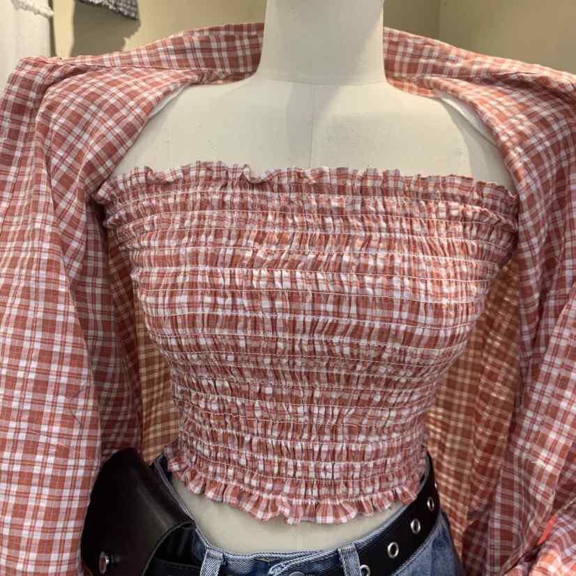 J PEAK/BY FLOW韓國東大門直郵女裝新款熱賣吊帶背心格子J PEAK吊帶/背心