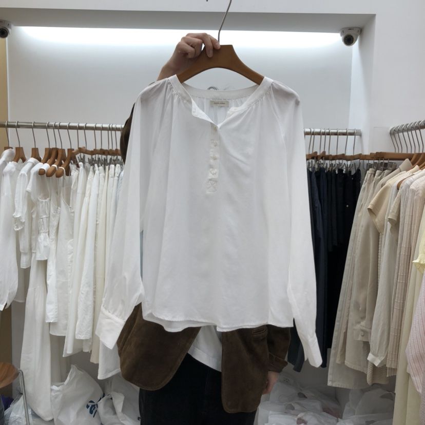 DRESS ROOM韓國直郵女裝新款26春夏熱賣休閑襯衫蕾絲衫褶皺DRESS ROOM襯衫/蕾絲衫