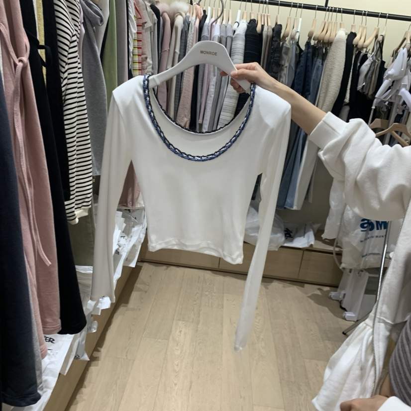 MEMOIRE韓國代購女裝新品人氣真品26春夏職業長袖T恤羅紋MEMOIRE長袖T恤