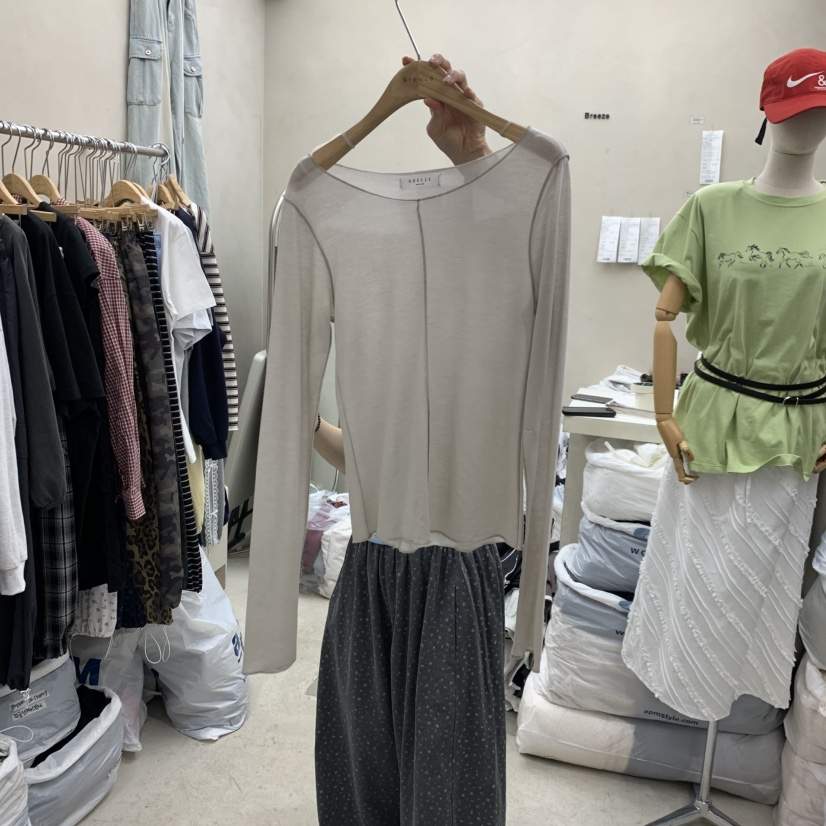 BREEZE韓國直郵女士新款人氣26春夏休閑真品熱賣長袖T恤透明BREEZE長袖T恤