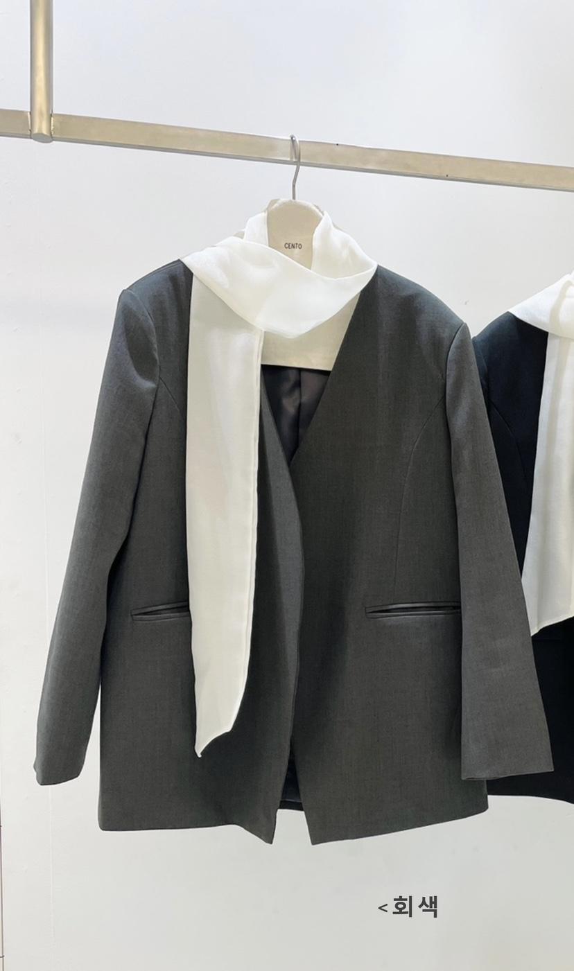 CENTO韓國直郵女裝新款職業人氣26春夏真品休閑夾克含圍巾CENTO夾克