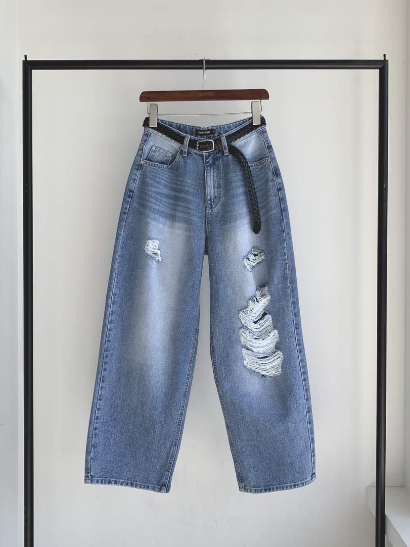 DAVICHI/D.SECOND韓國直郵實拍女士新款推薦牛仔褲含隨機腰帶網眼DAVICHI/D.SECOND牛仔褲