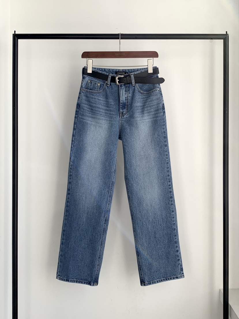 DAVICHI/D.SECOND韓國東大門代購女裝新款休閑牛仔褲含隨機腰帶DAVICHI/D.SECOND牛仔褲