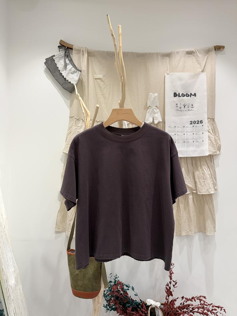 BLOOM韓國直郵女士新品時尚26春夏職業休閑人氣T恤復古棉質BLOOM-ST恤