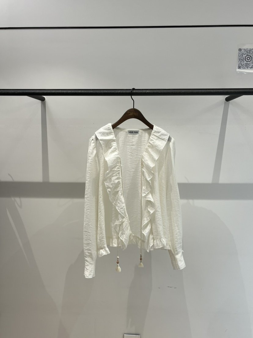 LOVE PULL韓國代購女裝新品職業休閑26春夏襯衫蕾絲衫流蘇LOVE PULL襯衫/蕾絲衫