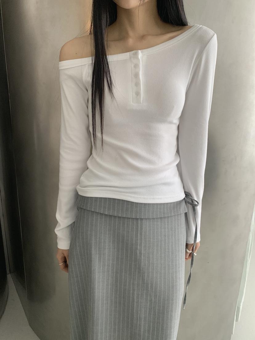 MOMENT韓國直郵女士新款推薦26春夏時尚熱賣職業人氣長袖T恤MOMENT/RECOVER長袖T恤