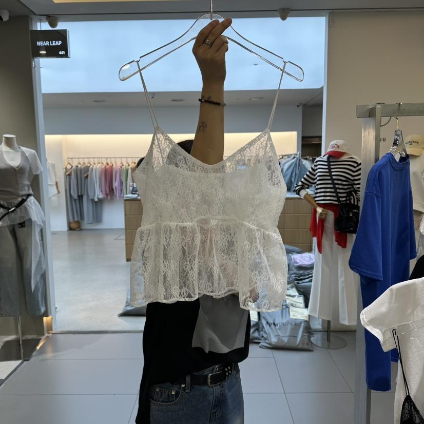 AMOUR韓國代購女士新款推薦26春夏人氣時尚休閑吊帶背心蕾絲AMOUR吊帶/背心