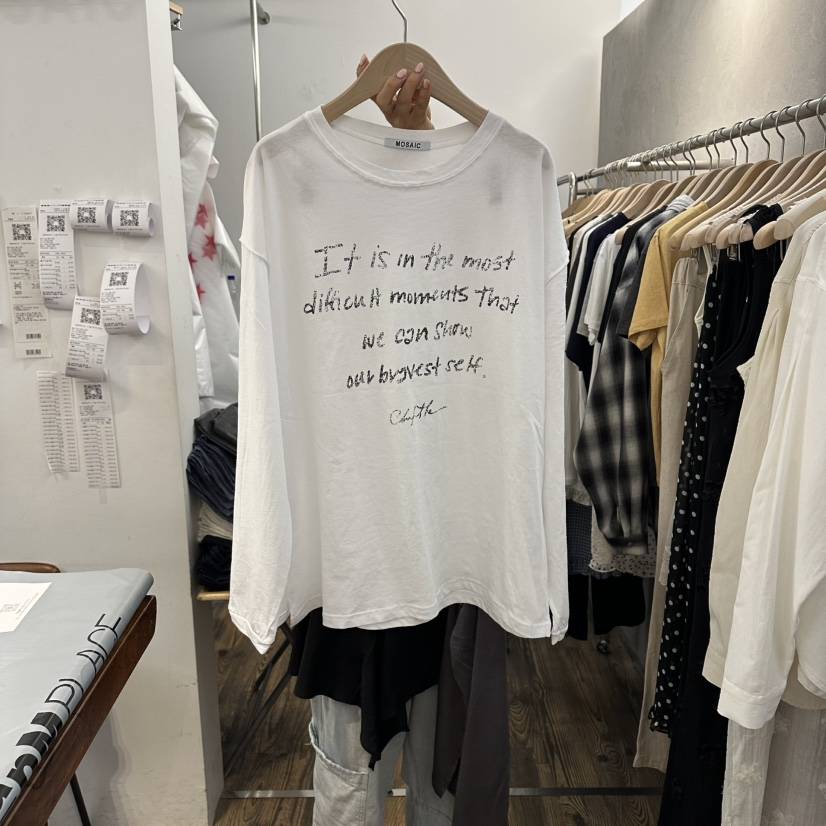 MOSAIC韓國東大門直郵女裝新品26春夏休閑時尚人氣長袖T恤MOSAIC長袖T恤