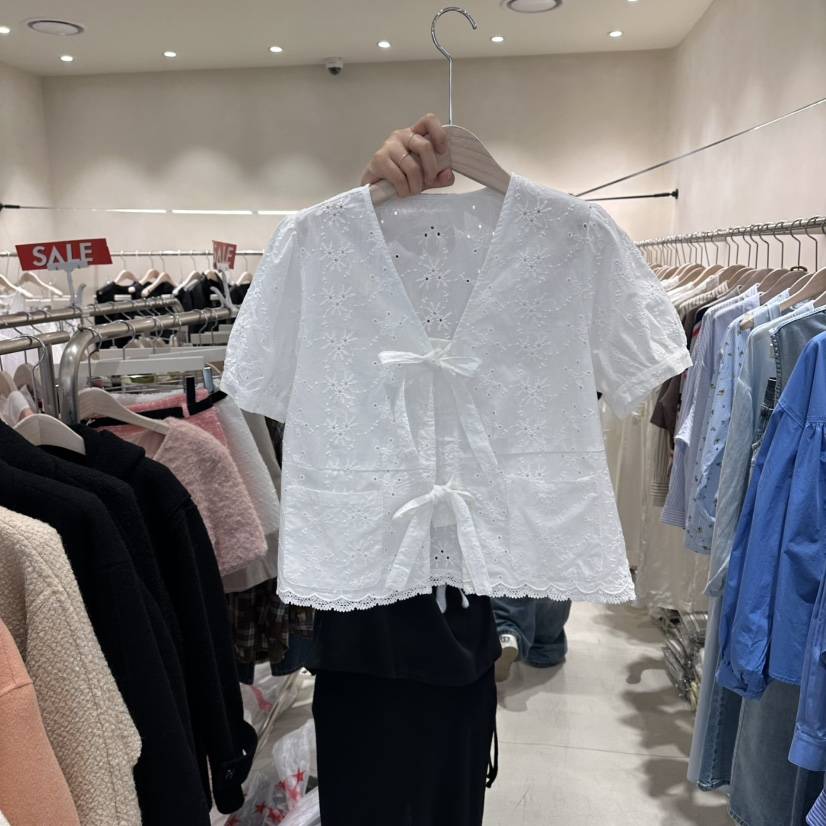 Color B韓國東大門直郵女士新款26春夏人氣時尚襯衫蕾絲衫Color B襯衫/蕾絲衫