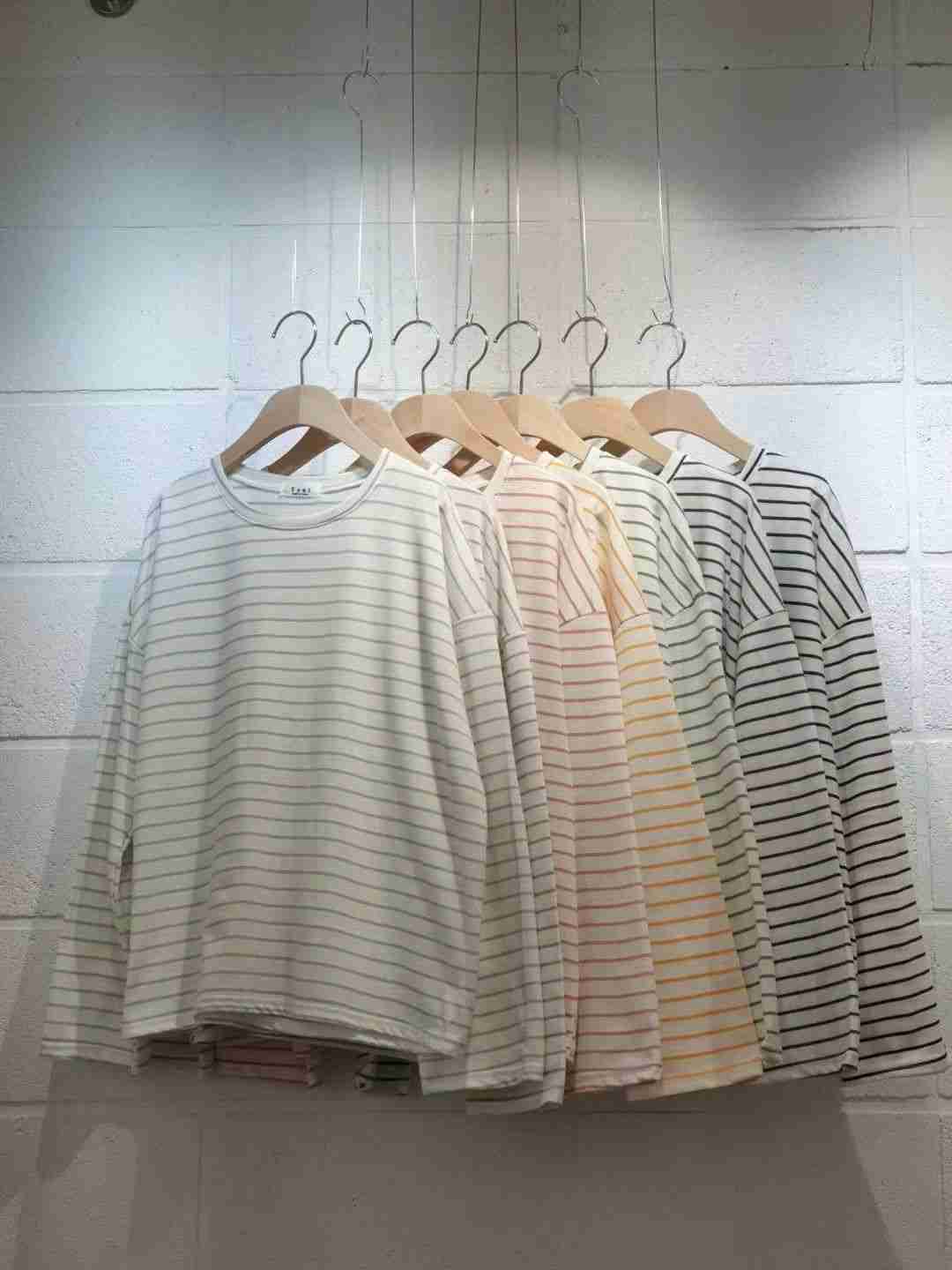 VENI東大門實拍女裝新款時尚26春夏推薦休閑人氣長袖T恤條紋VENI長袖T恤