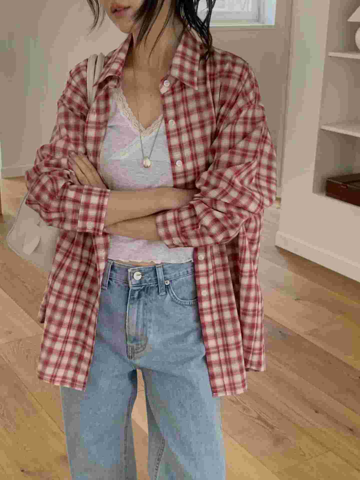 MIELLE-미엘르-OT東大門代購女士新款職業襯衫蕾絲衫格紋MIELLE-2件起襯衫/蕾絲衫