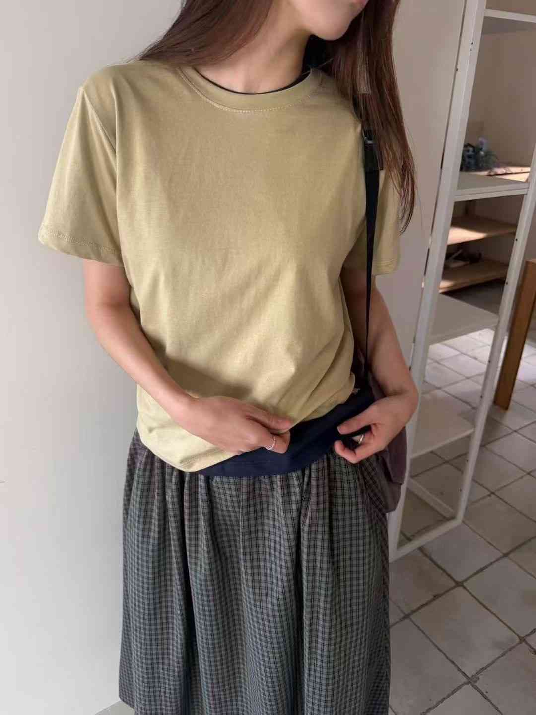 CAROLINE東大門實拍女士新款時尚熱賣休閑職業T恤不含內搭CARO_LINET恤