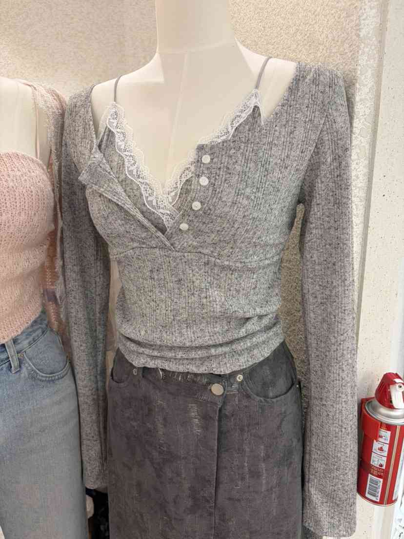 N BROWN韓國直郵實拍女士新品推薦人氣職業長袖T恤假兩件N BROWN長袖T恤