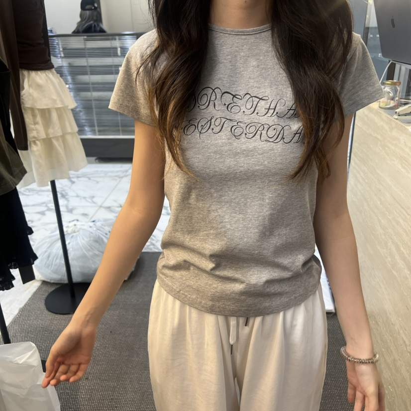 MORE THAN YESTERDAY/LOVE YOU SO MUCH韓國直郵女士新品人氣T恤皮革LYSM/MORE THAN YESTERDAYT恤