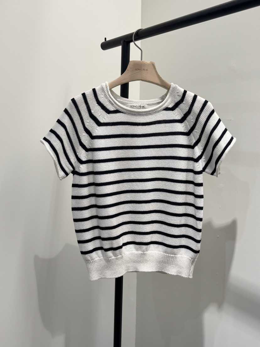 LONG PEAK韓國直郵女裝新款時尚26春夏熱賣針織衫棉質條紋LONG PEAK針織衫