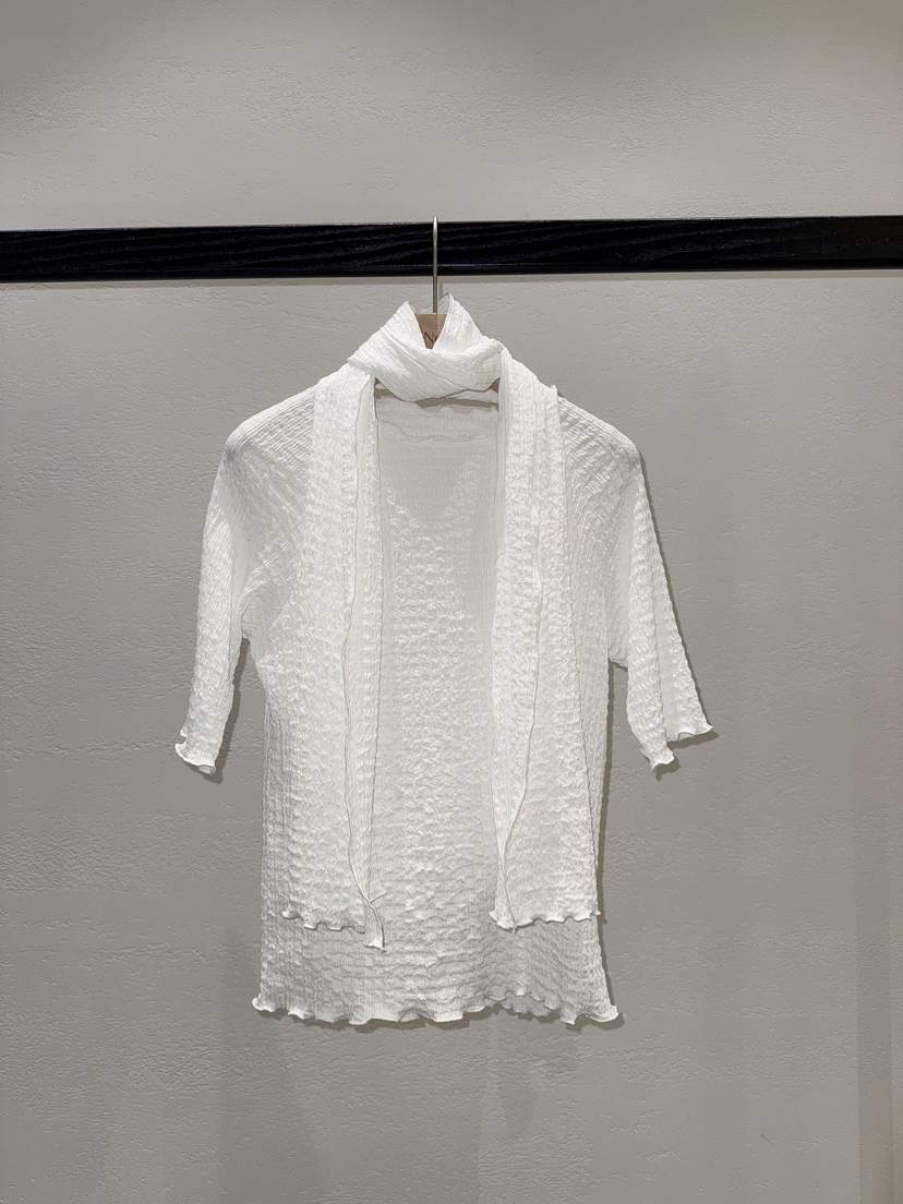 NDE韓國直郵實拍女裝新品熱賣推薦職業人氣T恤含圍巾套裝BOHEME_NDET恤