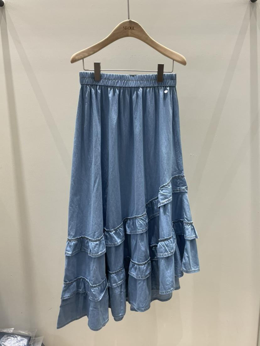 NEOUL韓國東大門代購女士新款休閑職業推薦時尚熱賣26春夏長裙NEOUL/ahin雙領標簽長裙