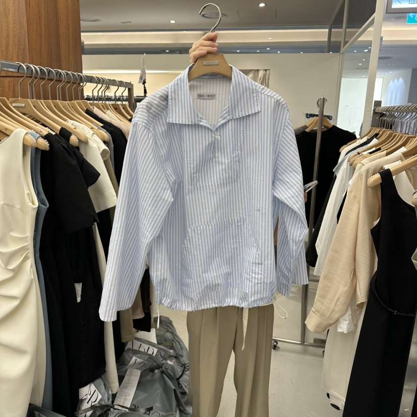 MER韓國直郵實拍女士新款時尚休閑熱賣推薦人氣襯衫蕾絲衫MER/ANGELO BIANCO襯衫/蕾絲衫