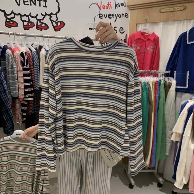 VENTI韓國直郵實拍女士新款人氣26春夏推薦職業時尚長袖T恤VENTI長袖T恤