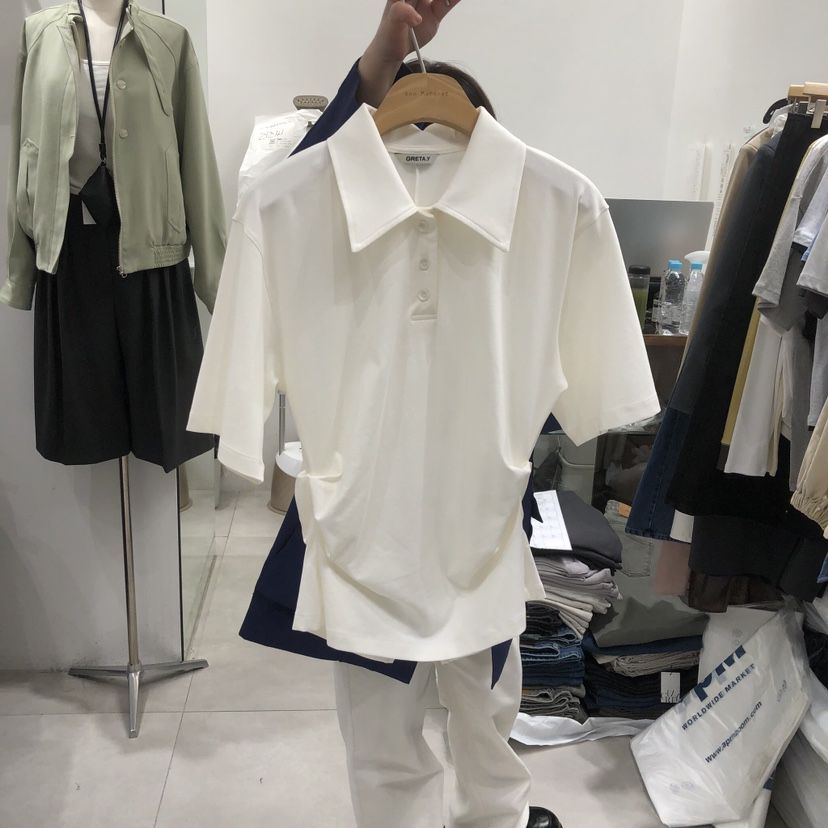 ANN MARGRET韓國代購女士新品熱賣T恤開衩GRETA.YT恤