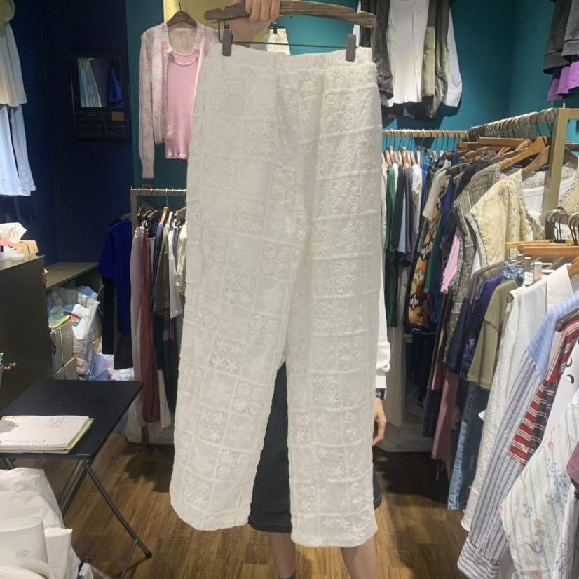 MERCI LINDA韓國東大門代購女士新款26春夏休閑褲針織褲蕾絲MERCI LINDA休閑褲