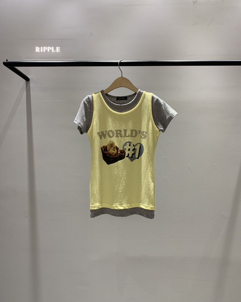 RIPPLE-P韓國東大門直郵女裝新品時尚推薦人氣T恤假兩件RIPPLE-PT恤