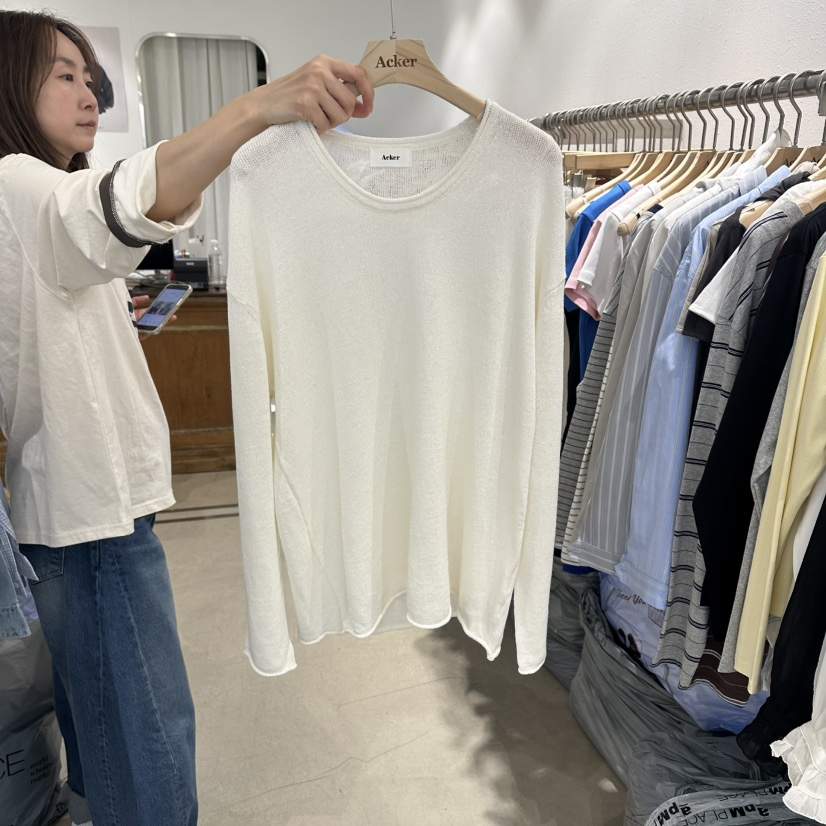 ACKER韓國代購女士新品時尚職業26春夏休閑推薦針織衫亞麻ACKER針織衫