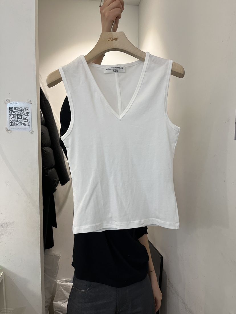 OUVIR韓國直郵實拍女裝新品推薦時尚26春夏休閑吊帶背心V領O.V.R/OUVIR吊帶/背心