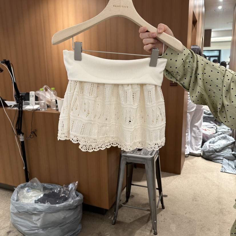REPERTORY韓國東大門直郵女裝新品休閑職業熱賣短裙鉤針編織REPERTORY短裙