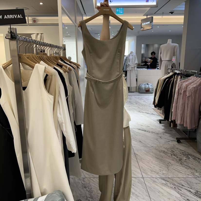 MER韓國直郵女士新款職業人氣推薦熱賣時尚休閑連衣裙含腰帶MER/ANGELO BIANCO連衣裙