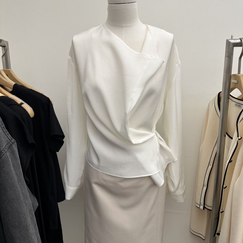 MER韓國東大門直郵女裝新款26春夏休閑時尚襯衫蕾絲衫天絲MER/ANGELO BIANCO襯衫/蕾絲衫