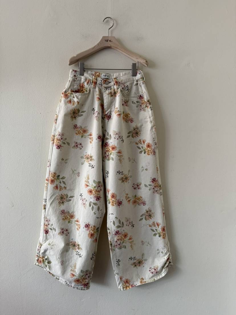 MENG韓國東大門直郵女裝新品26春夏休閑職業熱賣牛仔褲條紋MENG牛仔褲