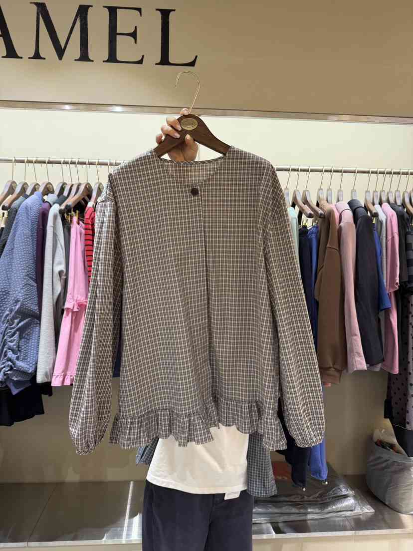 CAMEL-P韓國直郵女士新品休閑襯衫蕾絲衫Came_l 家襯衫/蕾絲衫