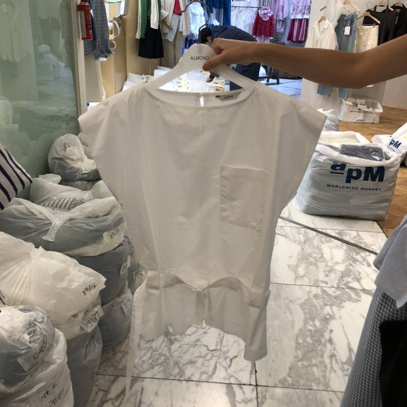 ALMOND韓國直郵實拍女裝新品職業時尚推薦襯衫蕾絲衫腰帶ALMOND襯衫/蕾絲衫