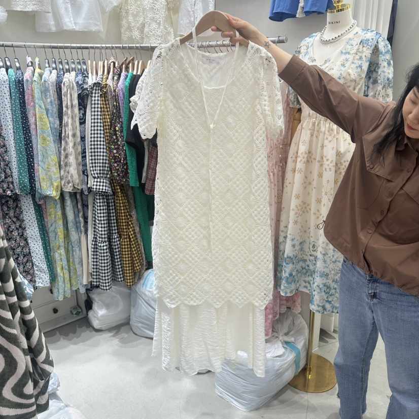 BIKINI東大門實拍女裝新款職業真品熱賣人氣連衣裙不含項鏈BIKINI連衣裙