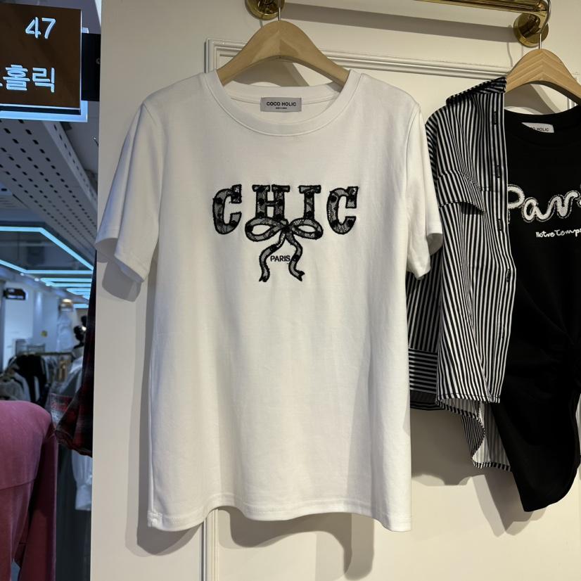 COCO HOLIC東大門實拍女裝新款推薦熱賣休閑人氣職業T恤COCO HOLICT恤