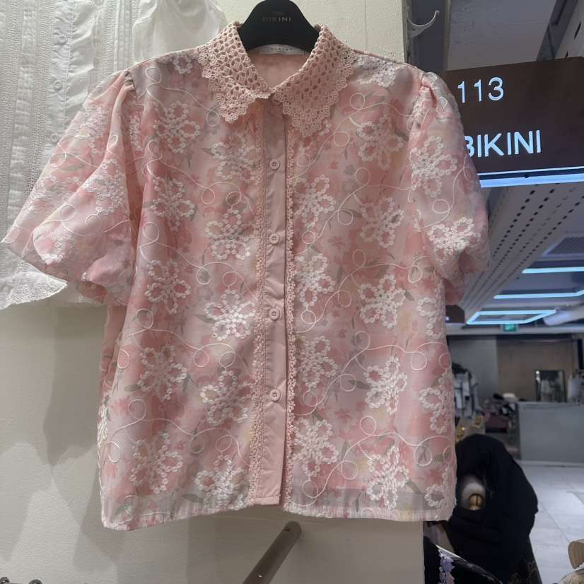 BIKINI東大門實拍女士新品休閑熱賣真品時尚襯衫蕾絲衫刺繡BIKINI襯衫/蕾絲衫