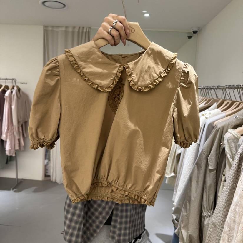 VAULT韓國代購女士新品人氣推薦時尚26春夏職業襯衫蕾絲衫VAULT襯衫/蕾絲衫