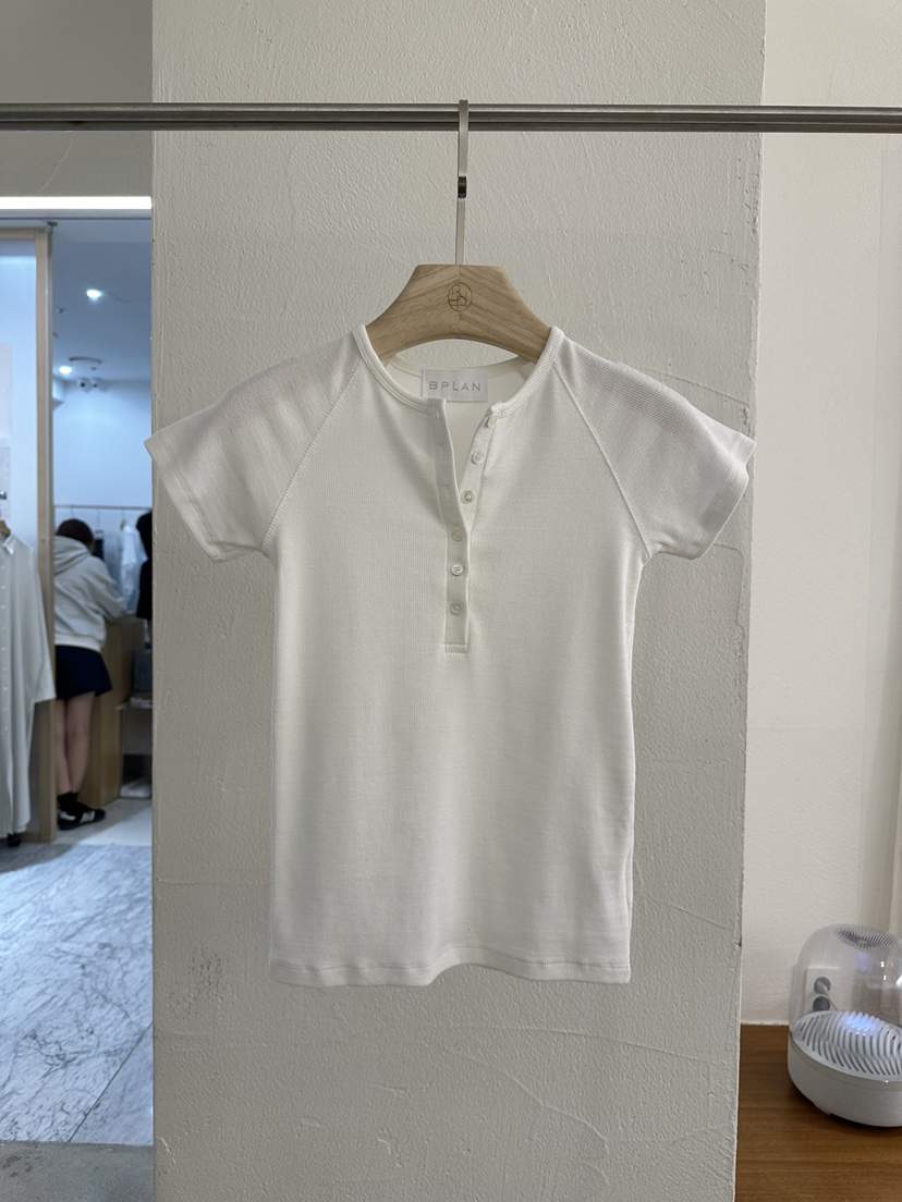 BPLAN韓國代購女士新款人氣26春夏時尚休閑職業熱賣T恤紐扣BPLANT恤