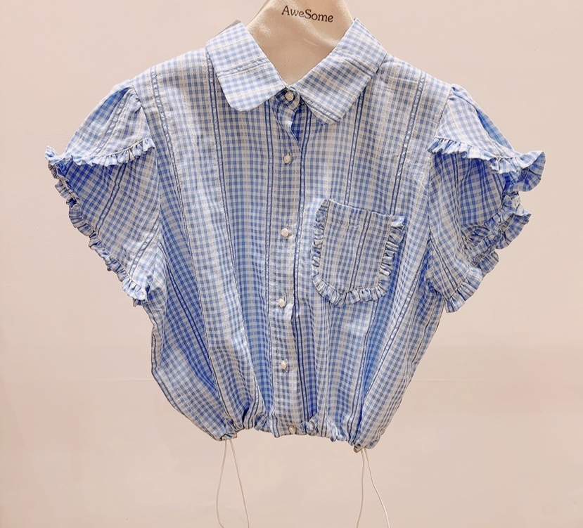 AWESOME-P韓國直郵實拍女士新款職業熱賣休閑襯衫蕾絲衫AWESOME-P襯衫/蕾絲衫