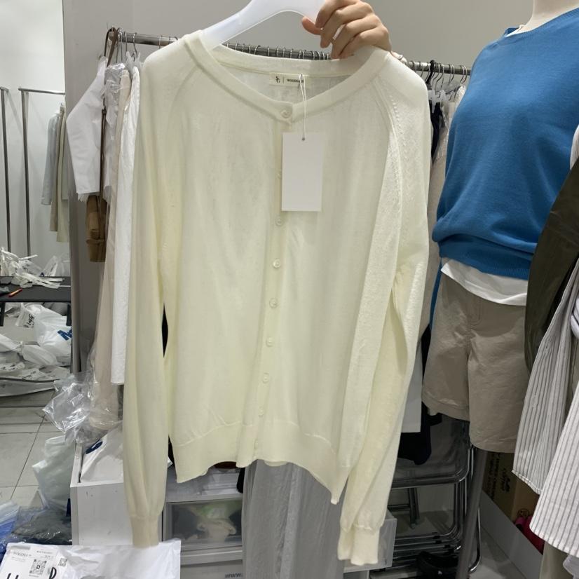 WOOD SAGE韓國東大門直郵女裝新款時尚休閑針織衫圓領開衫WOOD SAGE針織衫