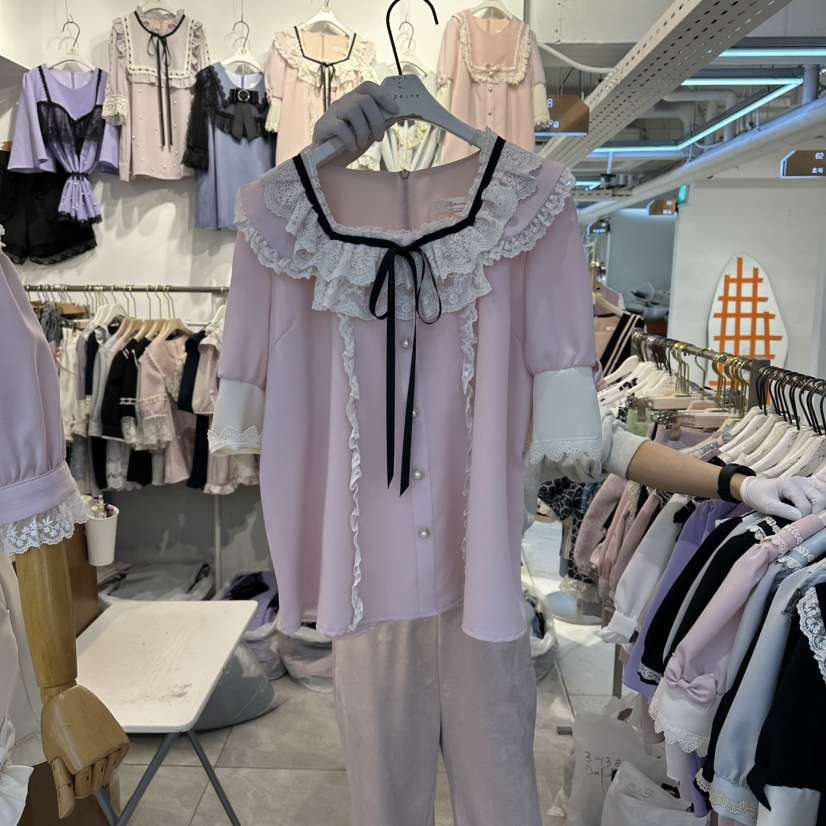 PAPA韓國東大門代購女士新品推薦熱賣人氣26春夏襯衫蕾絲衫Papaine/HALMADE襯衫/蕾絲衫