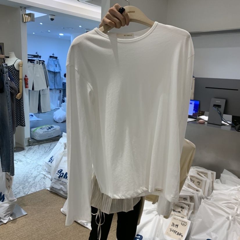 SELF SERVICE韓國代購女士新品休閑熱賣26春夏推薦長袖T恤SELF SERVICE長袖T恤