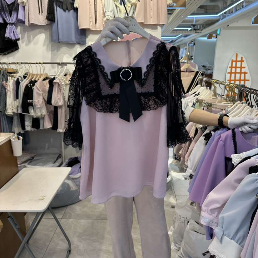 PAPA韓國直郵實拍女士新品時尚人氣職業休閑推薦襯衫蕾絲衫Papaine/HALMADE襯衫/蕾絲衫