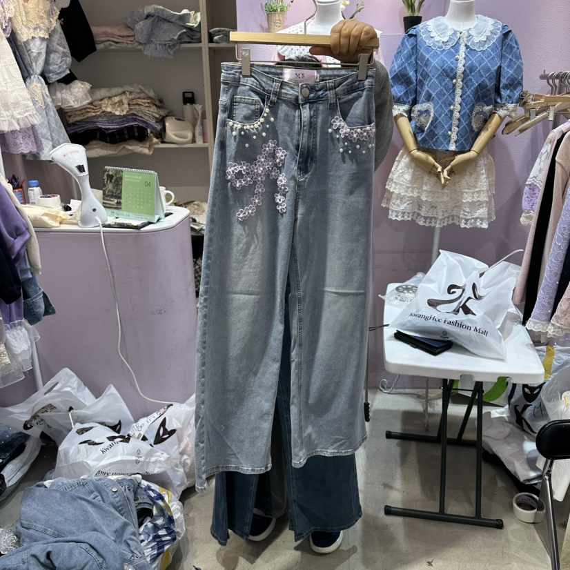 MS韓國直郵實拍女裝新款熱賣人氣時尚推薦26春夏休閑牛仔褲MS牛仔褲