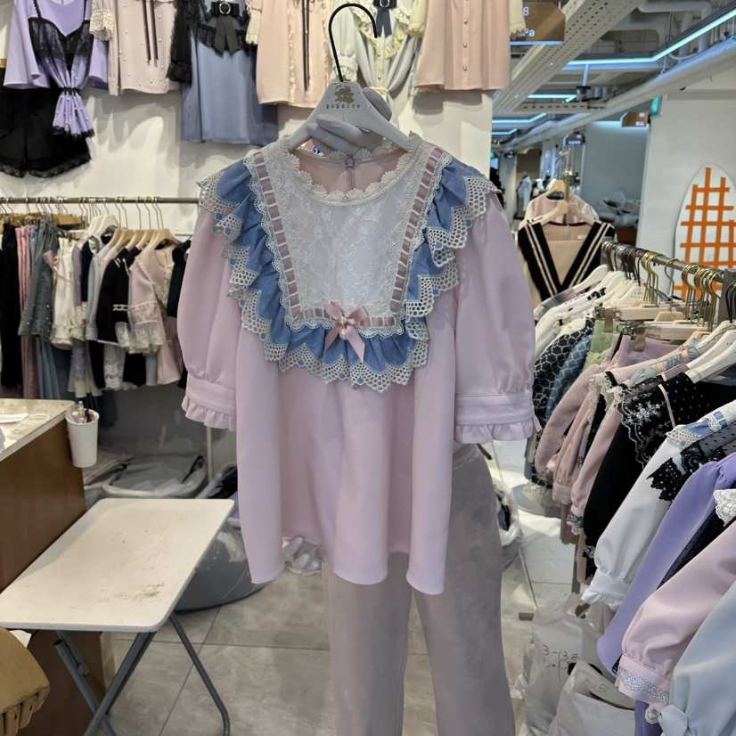 PAPA韓國東大門直郵女士新品人氣熱賣休閑職業襯衫蕾絲衫Papaine/HALMADE襯衫/蕾絲衫